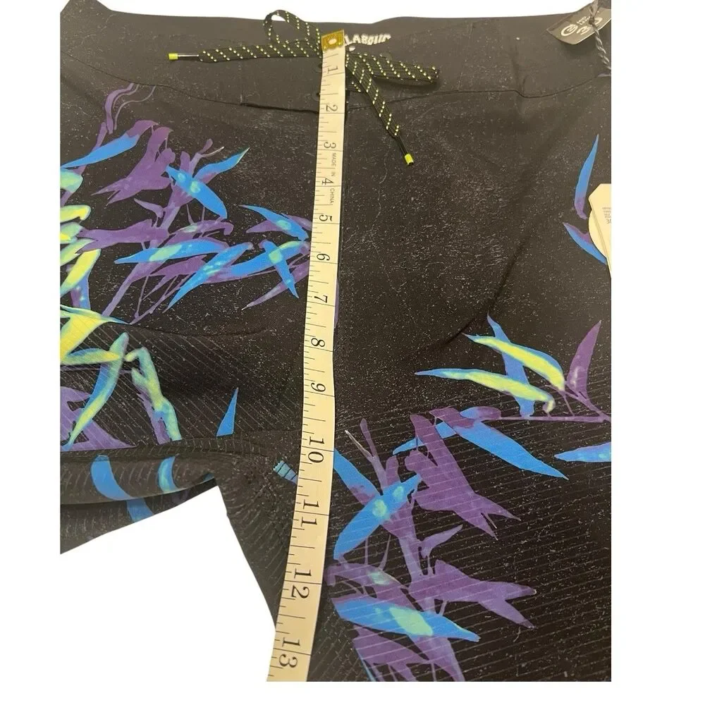 Billabong Boardshorts Slim 30 Black Bamboo Print Surf Core Spring Swim